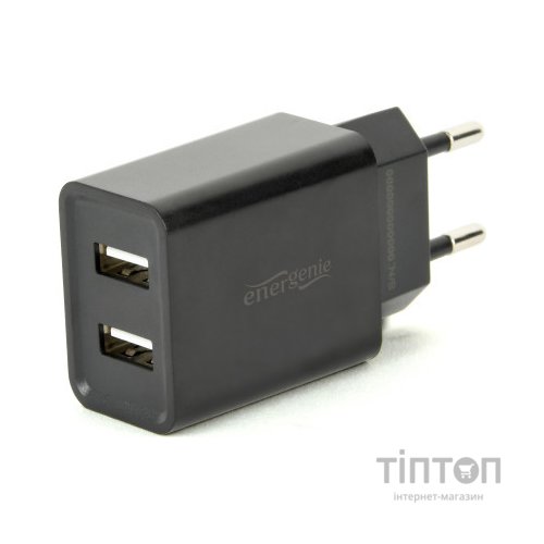 Зарядний пристрій EnerGenie USB 2.1A (EG-U2C2A-03-BK)