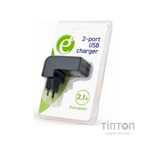 Зарядний пристрій EnerGenie USB 2.1A (EG-U2C2A-03-BK)