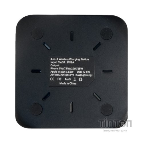 Зарядний пристрій Extradigital 4-in-1 Wireless charging for iPhone / iWatch / Airpods (W8) Black (CWE1533)
