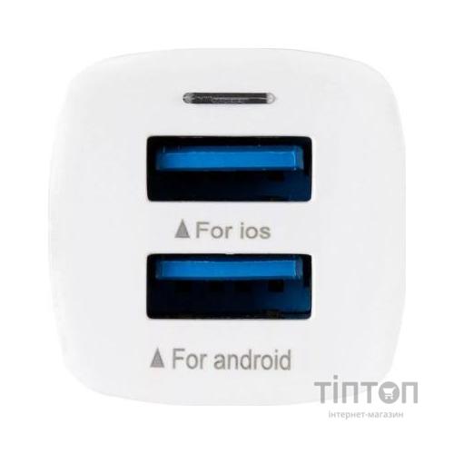 Зарядний пристрій Gelius Pro Apollo GP-CC01 2USB 3.1A + Cable Type-C White (00000071435)