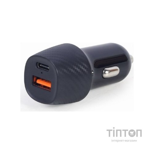 Зарядний пристрій Gembird 2 port 36W QC3.0+PD (TA-U2QC3-CAR-02)