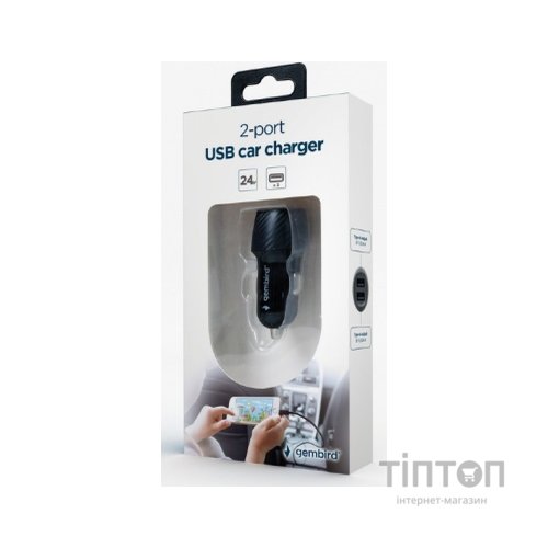 Зарядний пристрій Gembird 2 port 4.8A (TA-U2C48A-CAR-01)