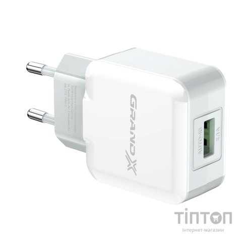 Зарядний пристрій Grand-X 5V 2.1A White (CH-03W)