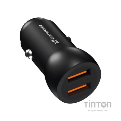 Зарядний пристрій Grand-X car 12-24V Black 2USB 5V/2.4A (CH-26/CH-26B)