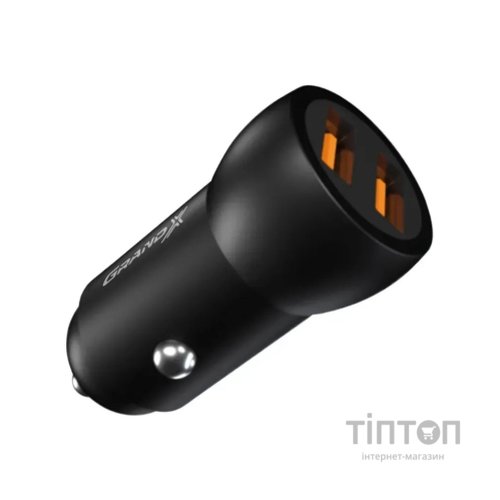 Зарядний пристрій Grand-X car 12-24V Black 2USB 5V/2.4A (CH-26/CH-26B)