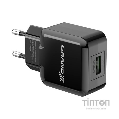 Зарядний пристрій Grand-X CH-03B (5V/2,1A) Black (CH-03B)
