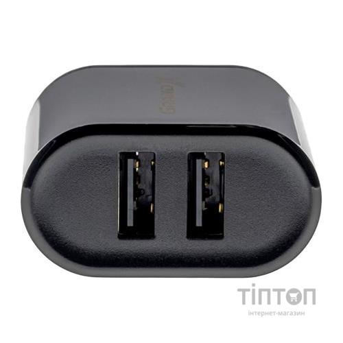 Зарядний пристрій Grand-X CH-15T 5V 2.1A 2USB Black + cable USB -> Type-C (CH-15T)