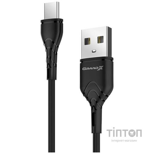 Зарядний пристрій Grand-X CH-15T 5V 2.1A 2USB Black + cable USB -> Type-C (CH-15T)