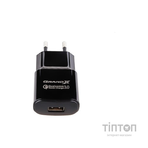 Зарядний пристрій Grand-X Quick Charge QС3.0, + cable USB -> Type C, Cu, 3A, 1m (CH-550TC)
