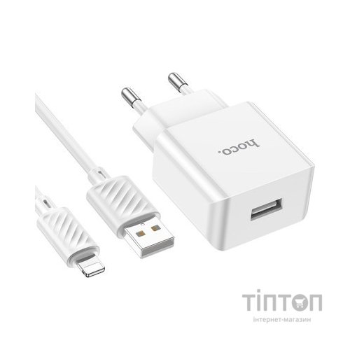 Зарядний пристрій HOCO C106A charger set(iP) White (6931474783899)