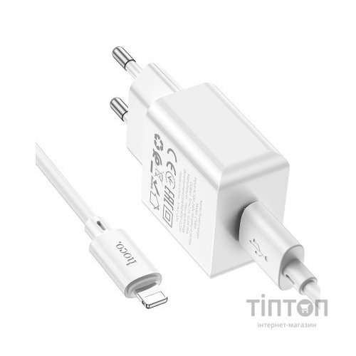 Зарядний пристрій HOCO C106A charger set(iP) White (6931474783899)