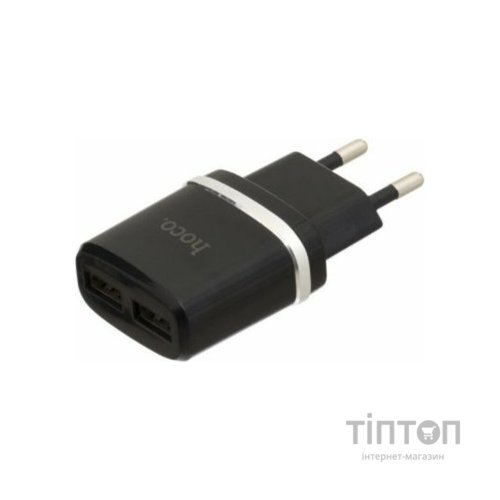 Зарядний пристрій HOCO C12 Smart dual USB charger Black (6957531063094)