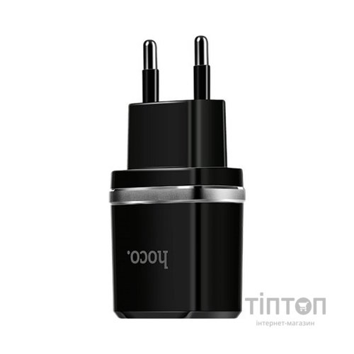 Зарядний пристрій HOCO C12 Smart dual USB charger Black (6957531063094)