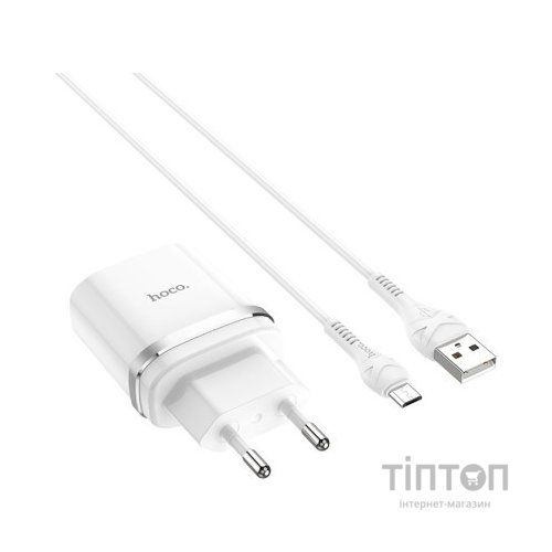 Зарядний пристрій HOCO C12Q Smart QC3.0 charger set(Micro) White (6931474716286)