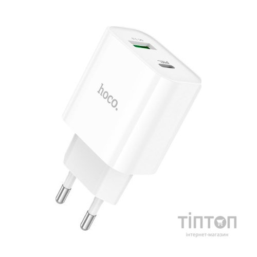 Зарядний пристрій HOCO C80A Plus Rapido PD20W+QC3.0 charger set(C to C) White (6931474779908)