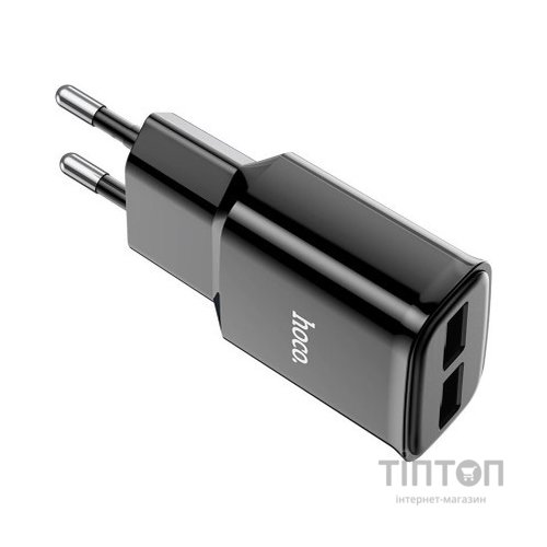 Зарядний пристрій HOCO C88A Star round dual port charger set(Type-C) Black (6931474749543)