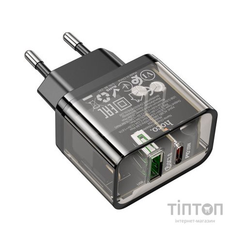 Зарядний пристрій HOCO N34 Dazzling dual-port Black (6931474799166)
