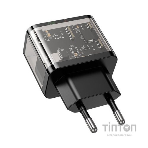 Зарядний пристрій HOCO N34 Dazzling dual-port Black (6931474799166)