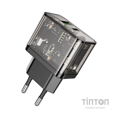 Зарядний пристрій HOCO N34 Dazzling dual-port Black (6931474799166)