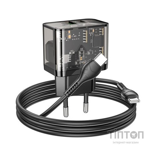 Зарядний пристрій HOCO N34 Dazzling dual-port Black (6931474799180)