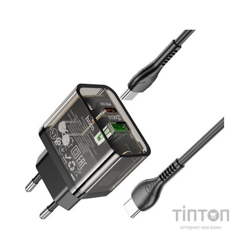 Зарядний пристрій HOCO N34 Dazzling dual-port Black (6931474799180)