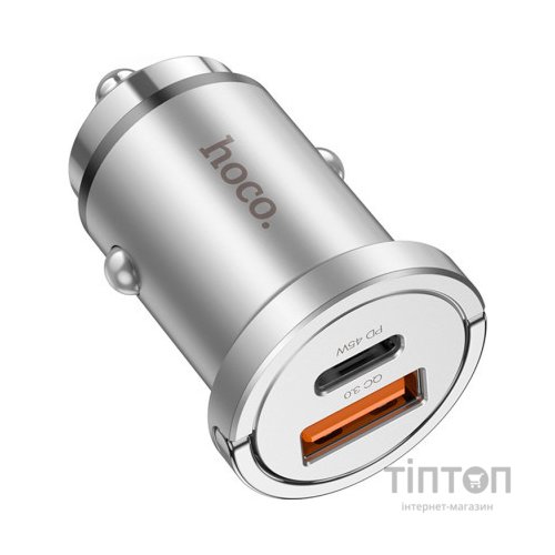 Зарядний пристрій HOCO NZ10 Handy USB-A/Type-C Silver (6942007601825)