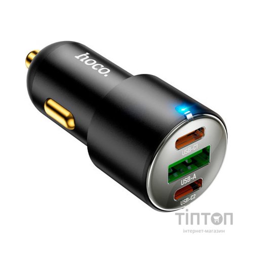 Зарядний пристрій HOCO NZ6 2xType-C, USB-A Black (6931474765185)