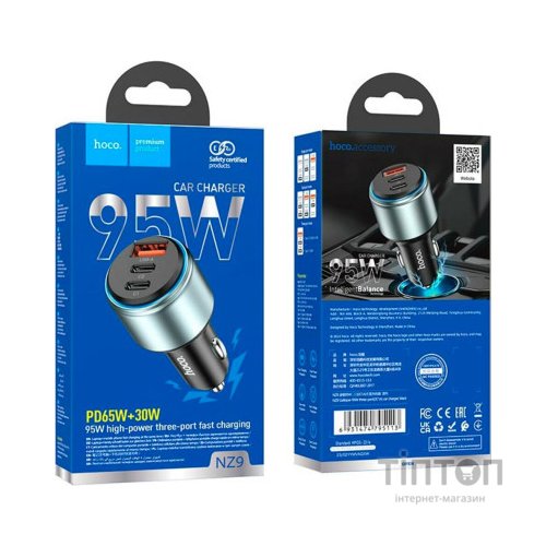 Зарядний пристрій HOCO NZ9 USB-A/Type-C Black (6931474795113)