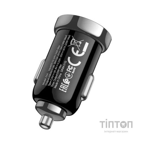Зарядний пристрій HOCO Z44 USB-A/Type-C Black (6931474757241)