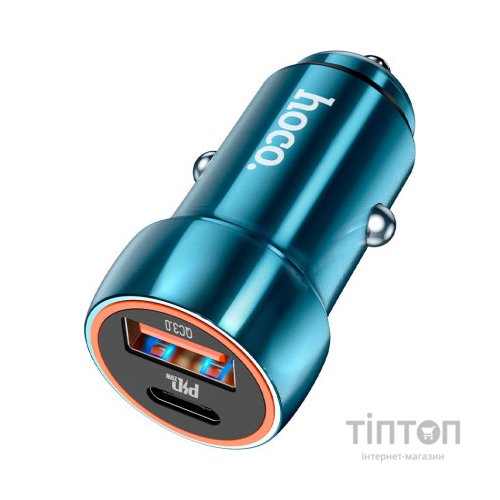 Зарядний пристрій HOCO Z46A USB-A/Type-C Sapphire Blue (6931474770349)