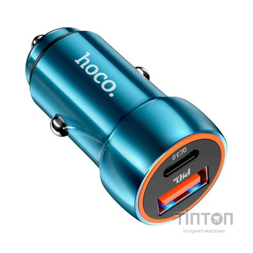 Зарядний пристрій HOCO Z46A USB-A/Type-C Sapphire Blue (6931474770349)