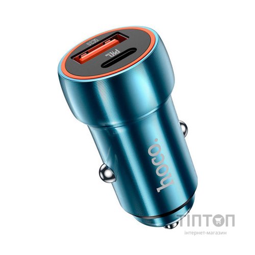 Зарядний пристрій HOCO Z46A USB-A/Type-C Sapphire Blue (6931474770349)