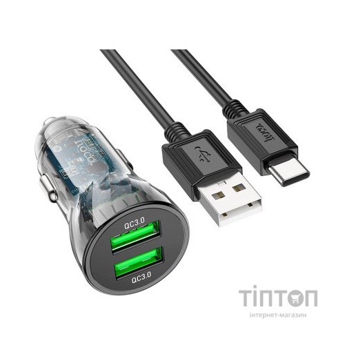 Зарядний пристрій HOCO Z47 set (Type-C) 2xUSB Transparent black (6931474782250)