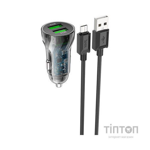 Зарядний пристрій HOCO Z47 Transparent Discovery Edition 2xUSB Black (6931474782236)