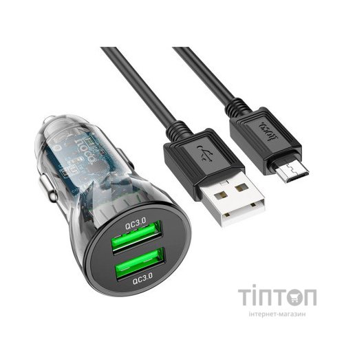 Зарядний пристрій HOCO Z47 Transparent Discovery Edition 2xUSB Black (6931474782236)