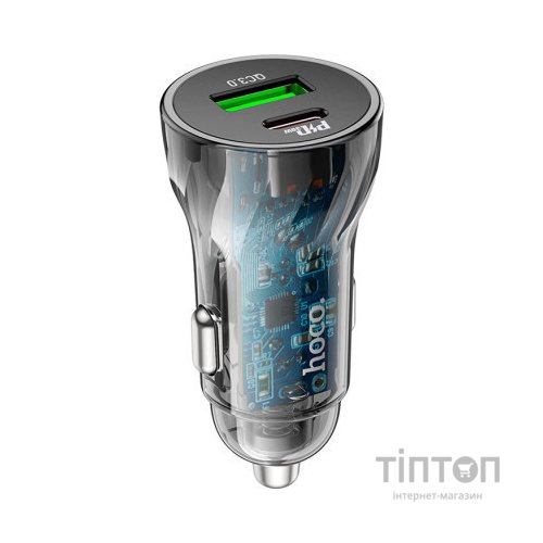Зарядний пристрій HOCO Z47A USB-A/Type-C Transparent black (6931474782274)