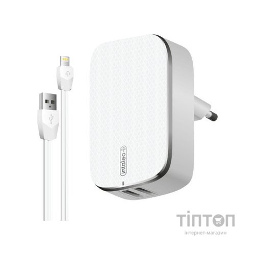 Зарядний пристрій Intaleo TCG242 (2USB2,4A) + Lightning cable white (1283126477454)