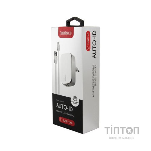 Зарядний пристрій Intaleo TCG242 (2USB2,4A) + Lightning cable white (1283126477454)