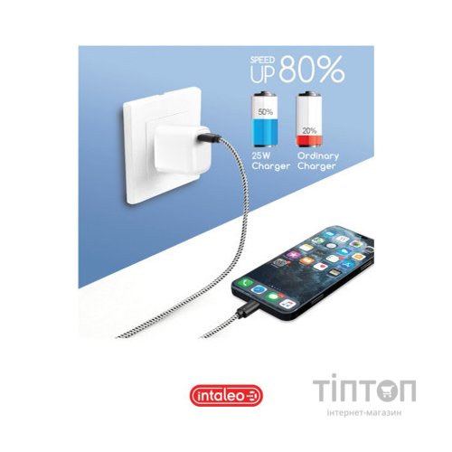 Зарядний пристрій Intaleo TCGQPD125 1хType-C 3A/25W QC/PD3.0 (1283126538827)