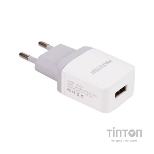 Зарядний пристрій Maxxter 1 USB, 5V/2.1A (UC-24A)