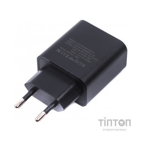 Зарядний пристрій Maxxter 1 USB Type-C + cable Type-C to Type-C (WC-PD25W-CtC-01)