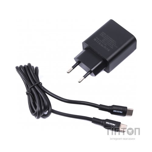 Зарядний пристрій Maxxter 1 USB Type-C + cable Type-C to Type-C (WC-PD25W-CtC-01)