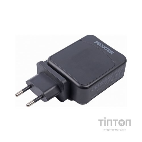 Зарядний пристрій Maxxter 1USB-A + 2USB-C (PD 65W+PD 18W + QC 3.0) (WC-PD65W-01)