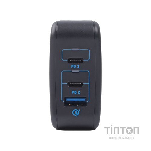 Зарядний пристрій Maxxter 1USB-A + 2USB-C (PD 65W+PD 18W + QC 3.0) (WC-PD65W-01)