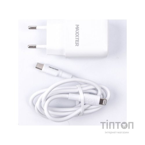 Зарядний пристрій Maxxter USB + cable USB-C to Lighting (PD 20W) (WC-PD-CtL-01)