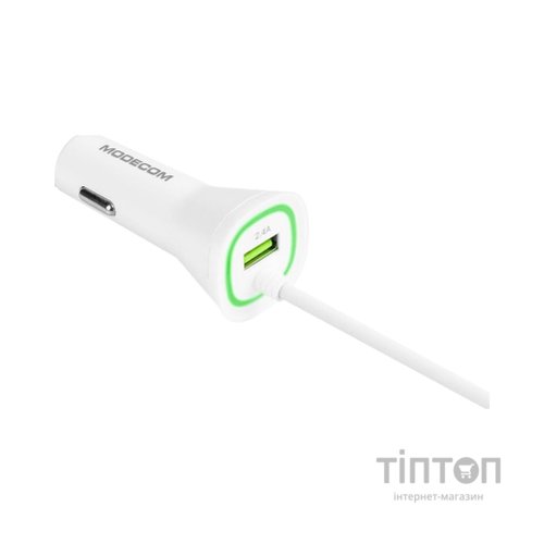 Зарядний пристрій Modecom 1xUSB 2.4A + cable Lightning Royal KULL-03 white (ZT-MC-KULL-03)