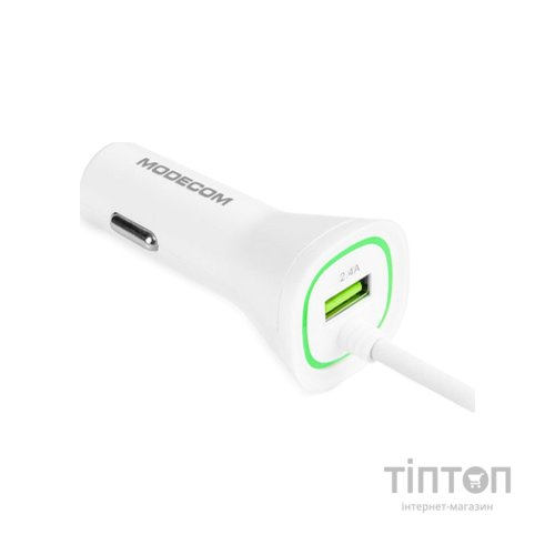 Зарядний пристрій Modecom 1xUSB 2.4A + cable Lightning Royal KULL-03 white (ZT-MC-KULL-03)