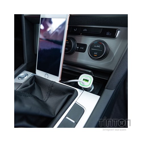 Зарядний пристрій Modecom 1xUSB 2.4A + cable Lightning Royal KULL-03 white (ZT-MC-KULL-03)