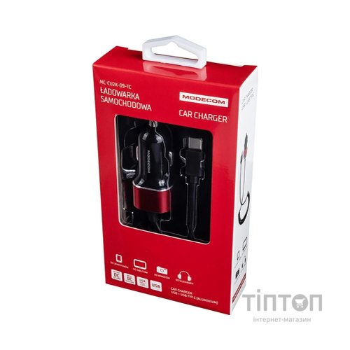 Зарядний пристрій Modecom USB 2.4A + cable Type-C CU2K-09-TC (ZT-MC-CU2K-09-TC)