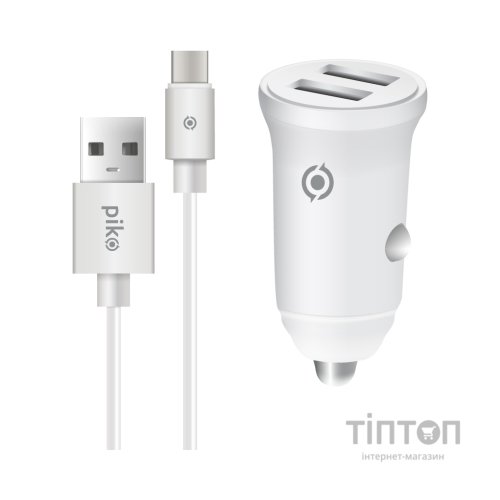 Зарядний пристрій Piko CC-312 (2USB3,1A) + USB-C cable (1283126538803)